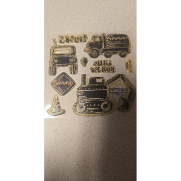 Little Builder Close To My Heart Clear Stamps B1205  Construction Vehicles - Picture 2 of 4